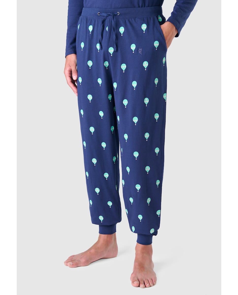 цена Длинные синие вязаные пижамные штаны El Búho Nocturno, мультиколор