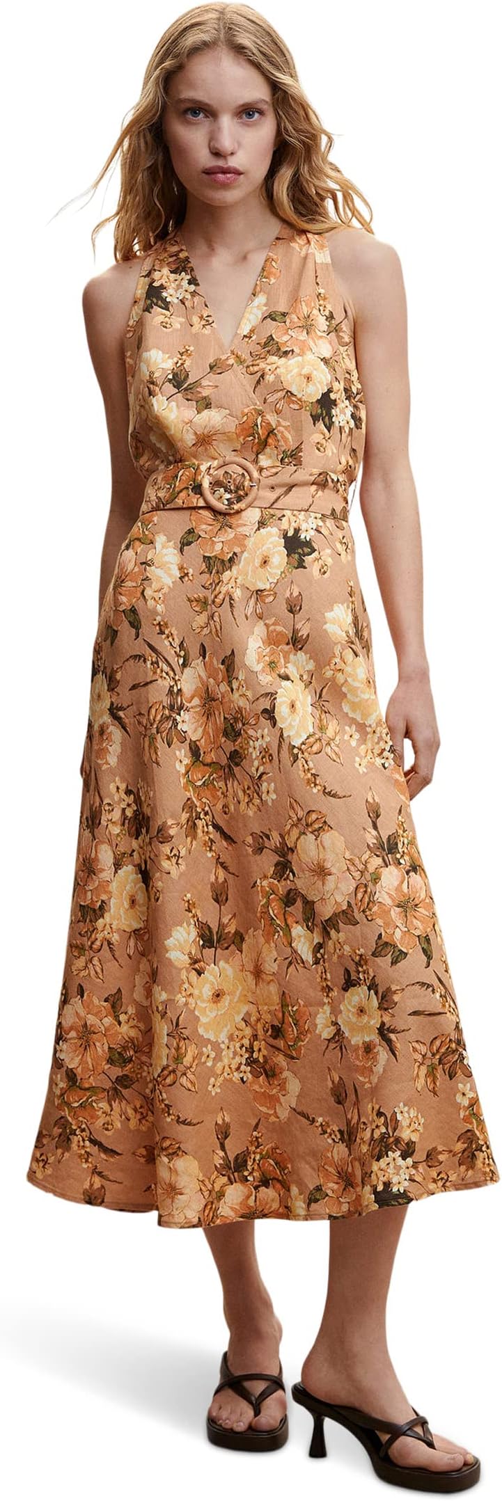 Платье Амальфи MANGO, коричневый цена и фото