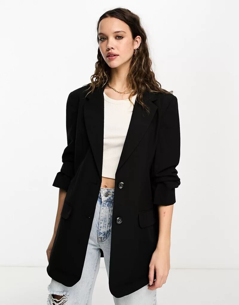 

Черный пиджак узкого кроя ASOS mix & match