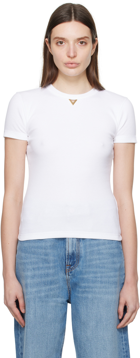 Белая футболка с фурнитурой Valentino