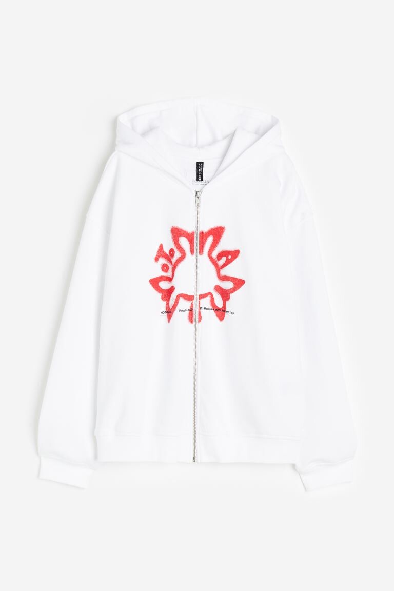

Топ с капюшоном и молнией с принтом H&M