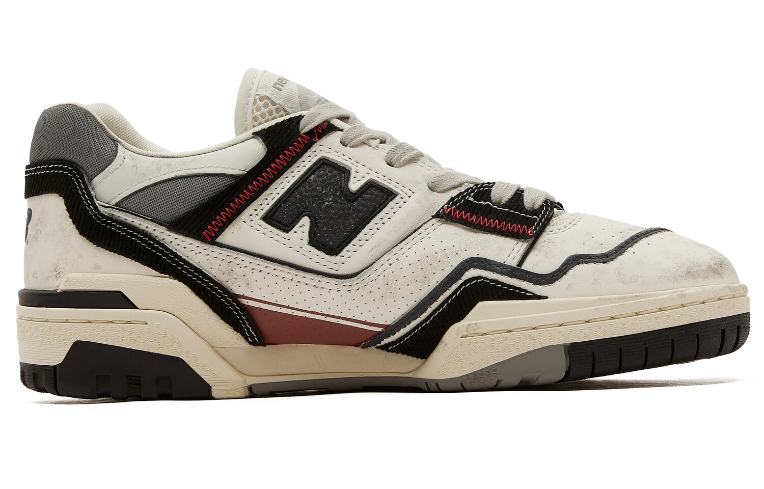 

Кроссовки New Balance NB 550 Vintage Basketball Shoes Unisex Low-top Red/White/Black, темно-красный/белый/белый/черный