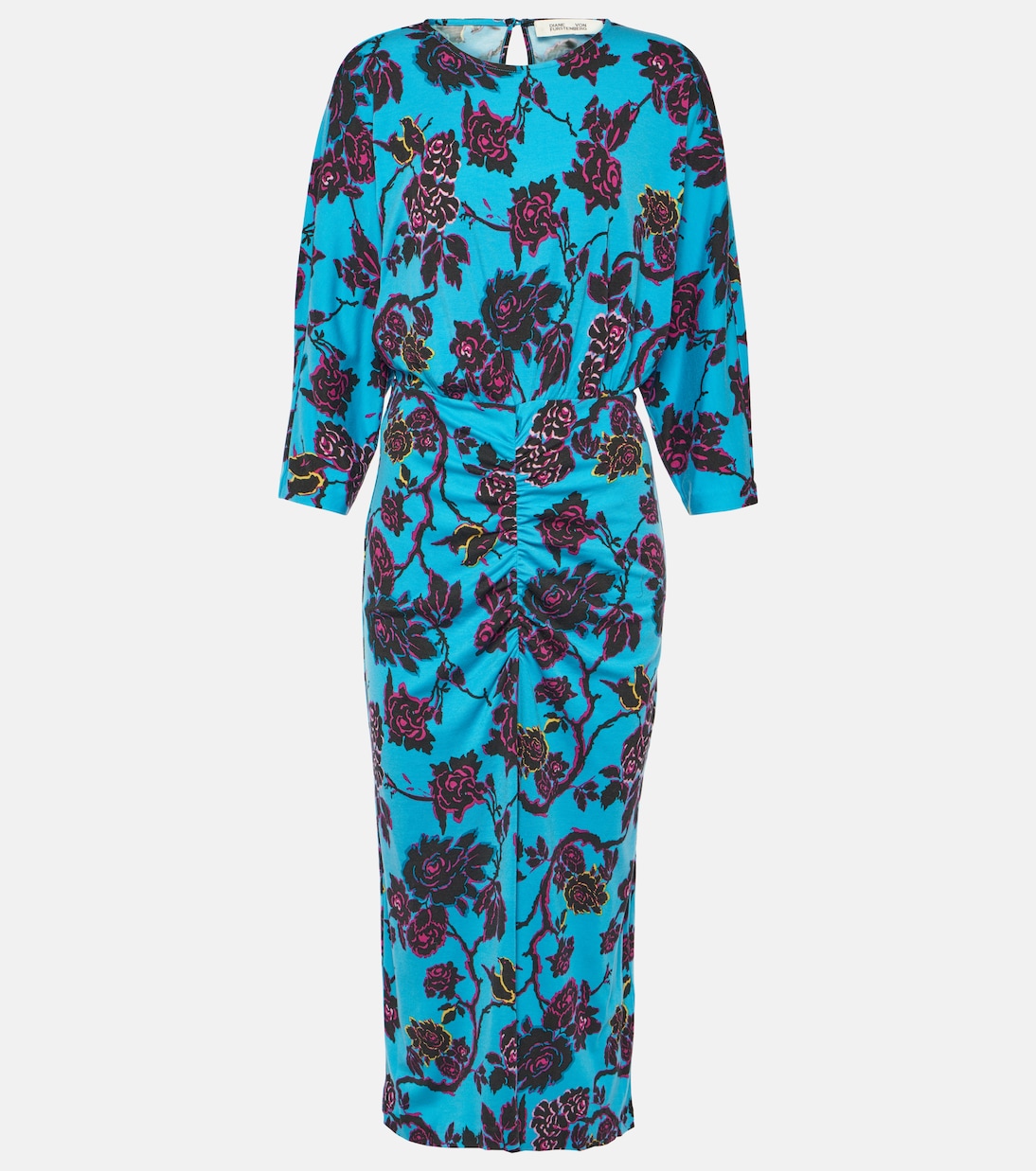 Платье миди chrisey с цветочным принтом Diane Von Furstenberg, синий платье diane von furstenberg синий