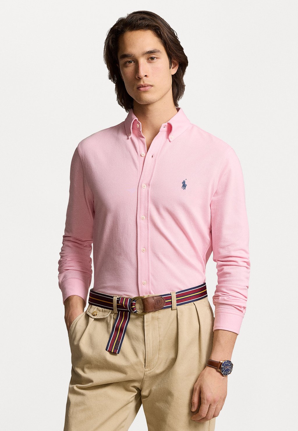 Рубашка Long Sleeve Polo Ralph Lauren, цвет garden pink pink garden