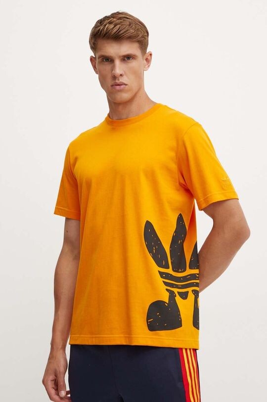 

Хлопковая футболка adidas Originals, оранжевый