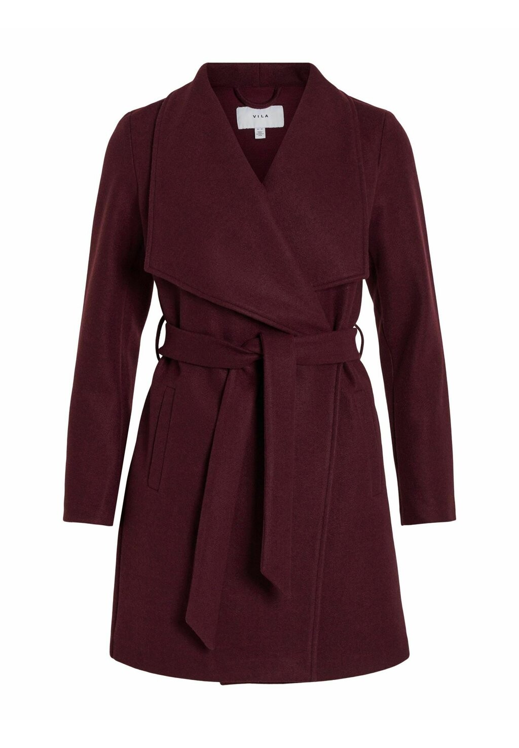 

Короткое пальто Vicooley Collar Belt VILA, цвет winetasting