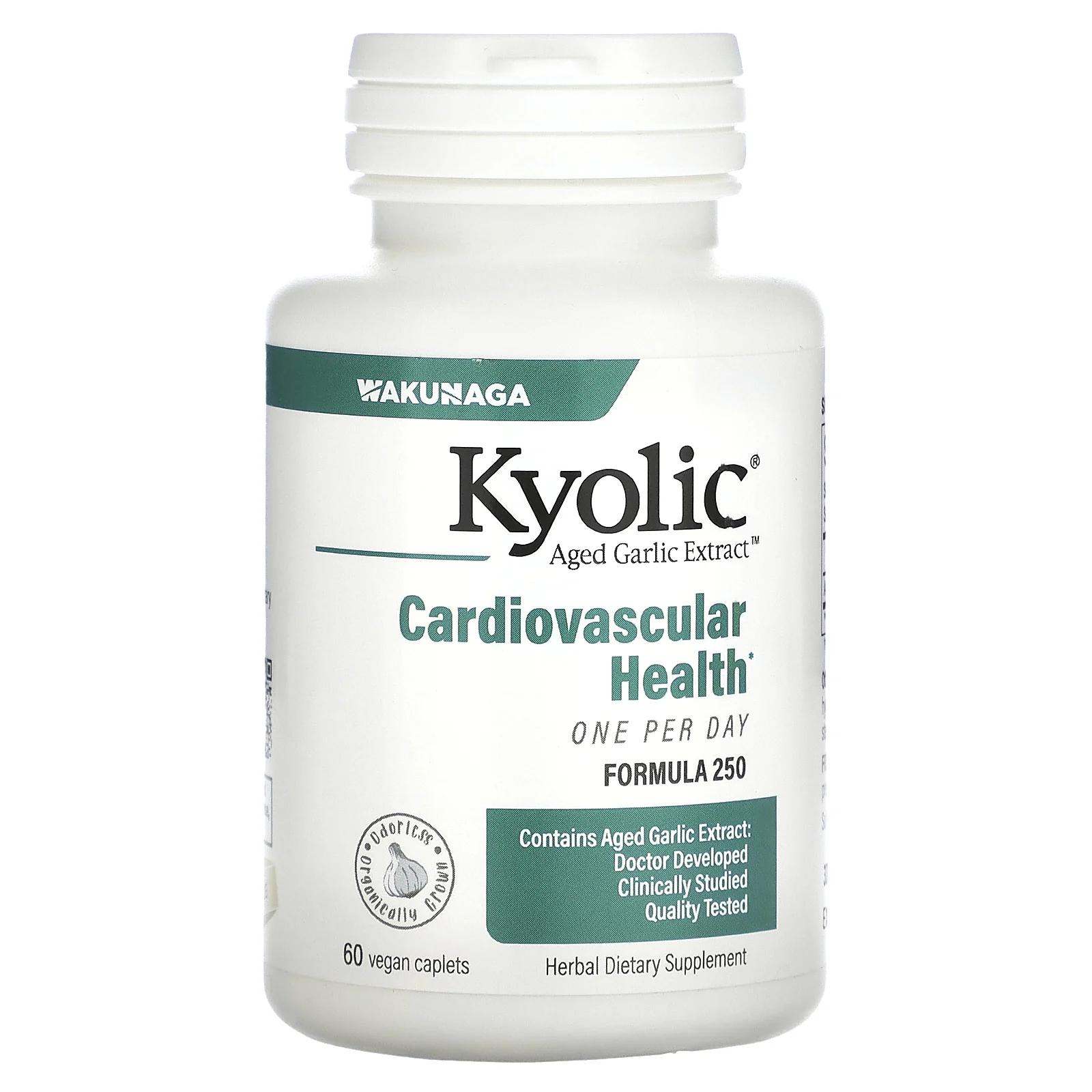 Kyolic Экстракт чеснока 1 таблетка в день поддержание сердечно-сосудистой системы 1000 мг 60 капсуловидных таблеток
