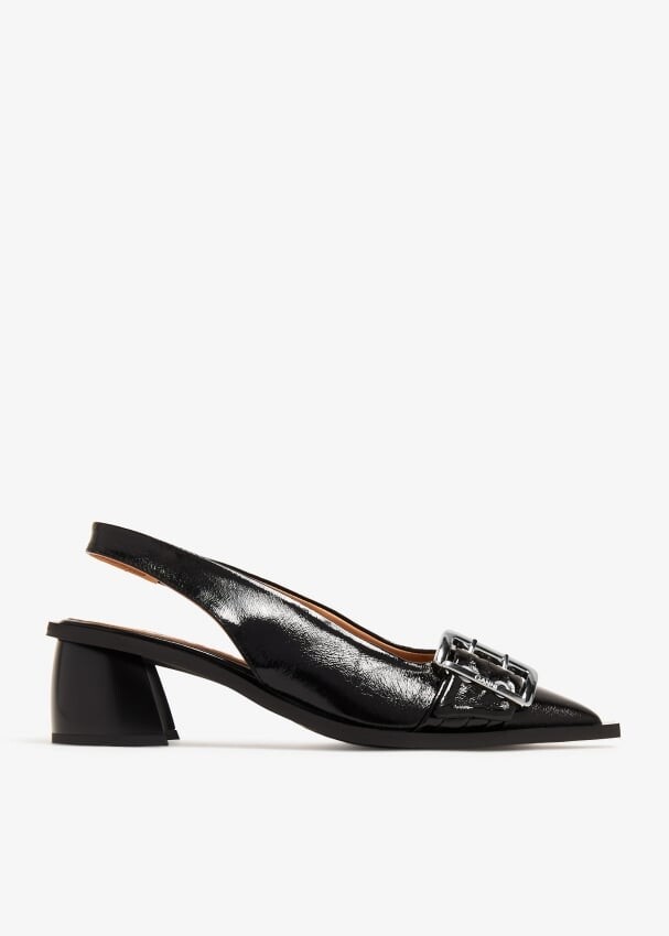 

Туфли Ganni Buckle Slingback, черный