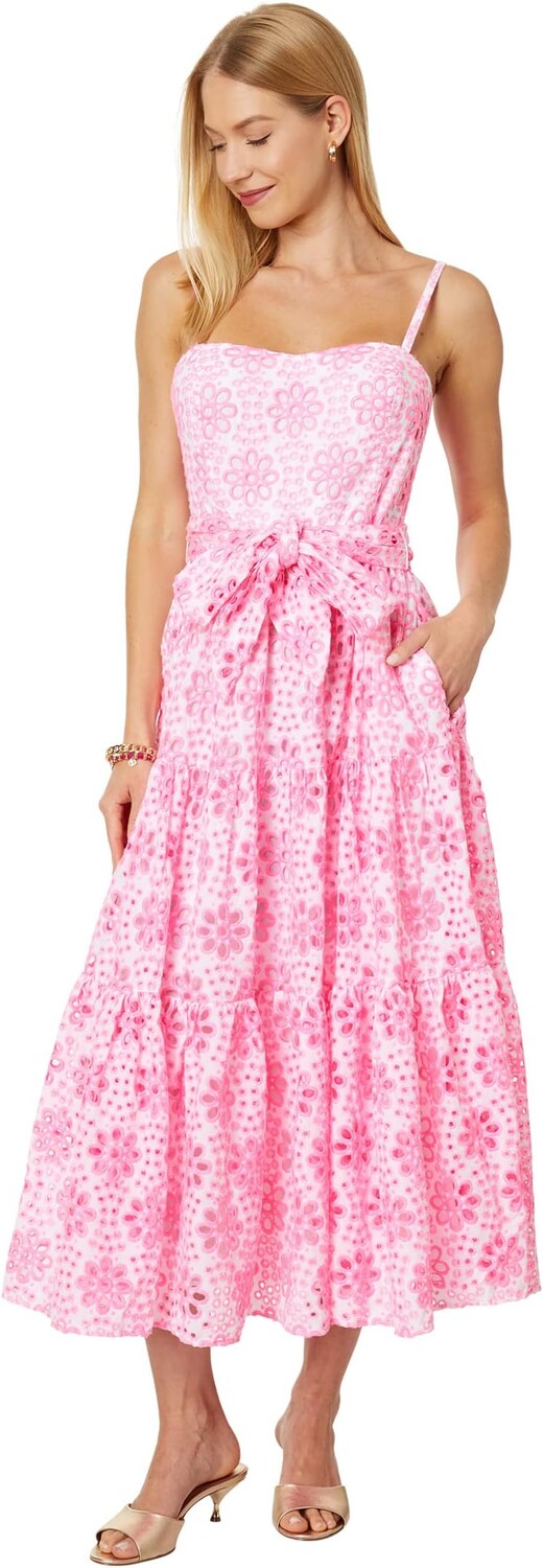 

Платье миди Edith с люверсами Lilly Pulitzer, цвет Soleil Pink Funflower Eyelet