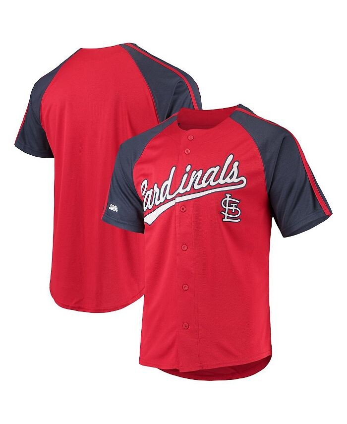 

Мужская красная копия джерси реглан на пуговицах St. Louis Cardinals Stitches, красный