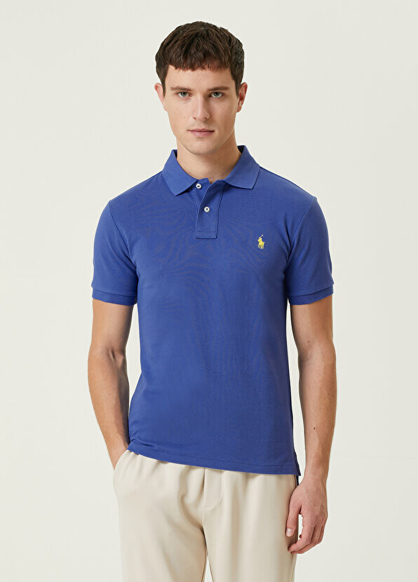

Темно-синяя футболка с воротником-поло Polo Ralph Lauren, Синий