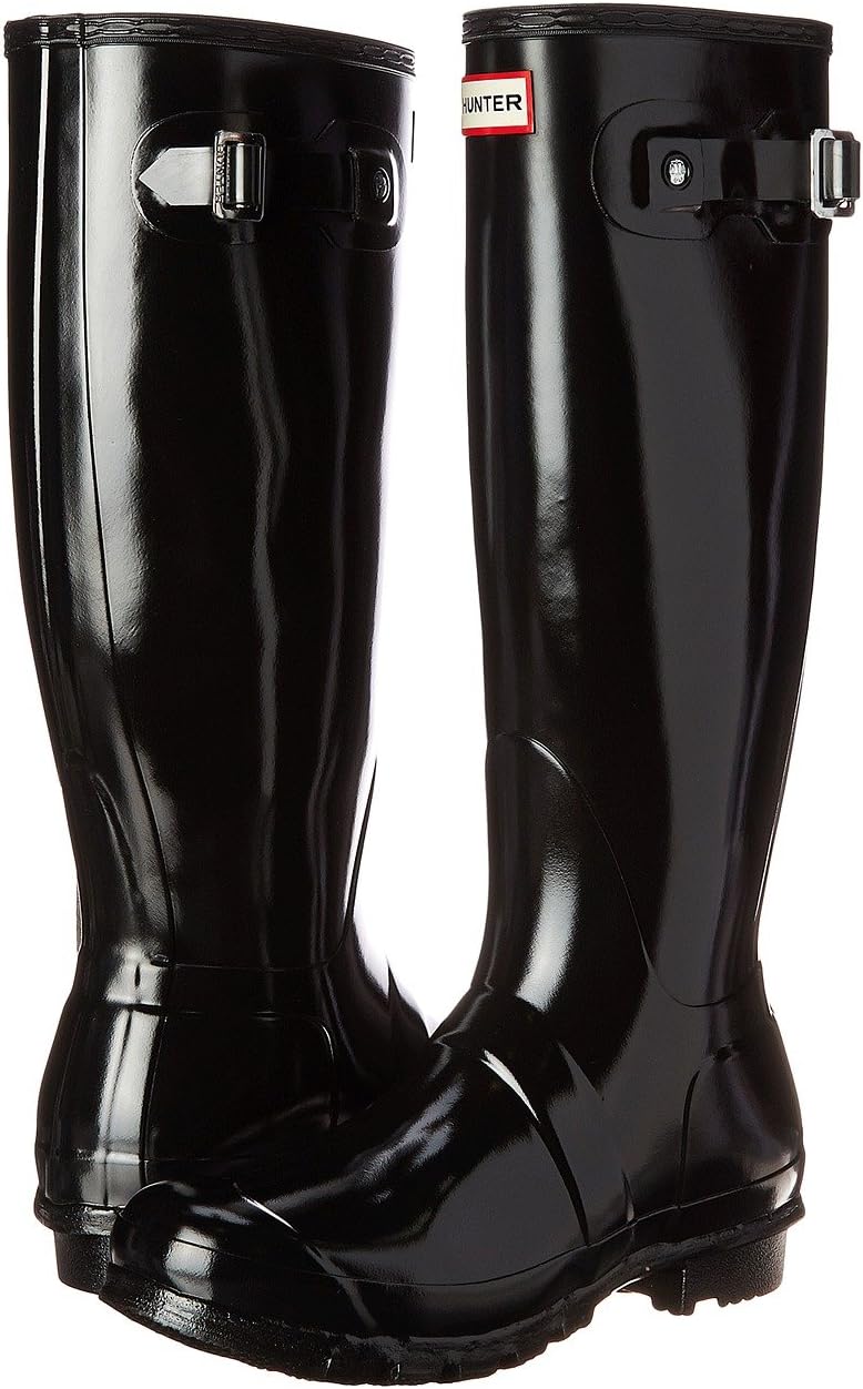 Резиновые сапоги Original Tall Gloss Rain Boots Hunter, цвет Black Gloss цена и фото