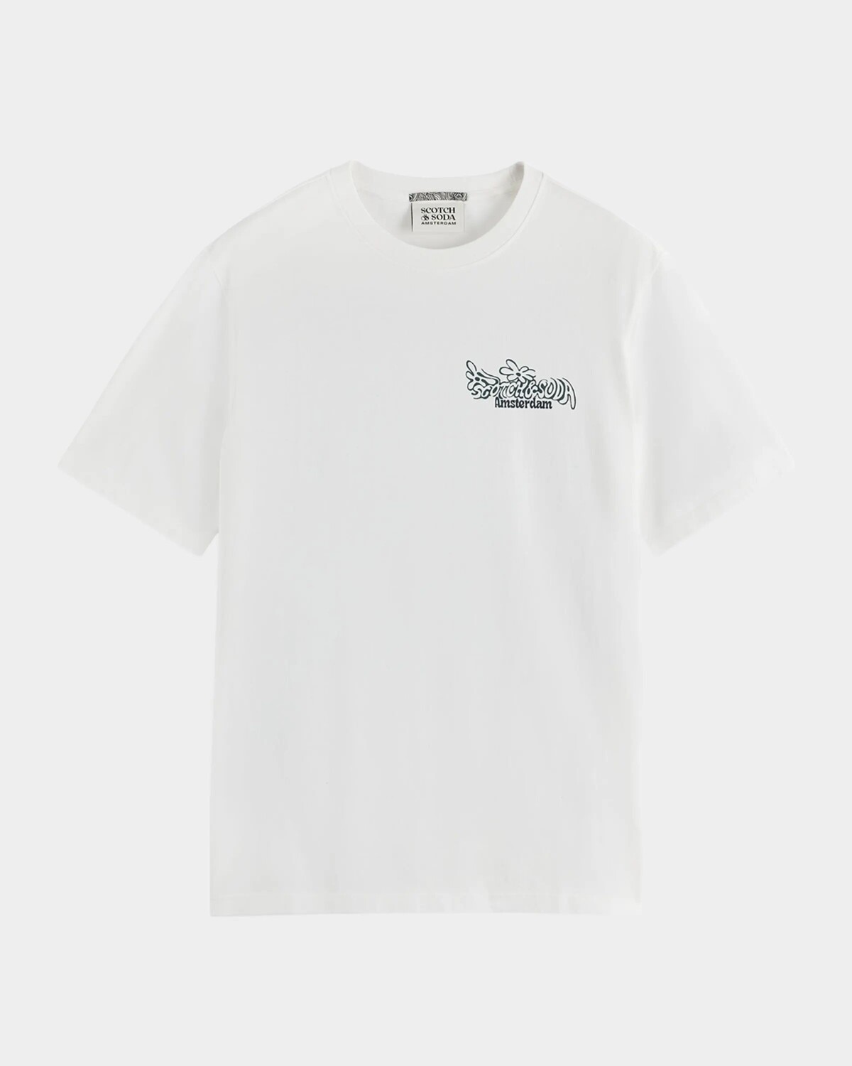 

Мужская футболка классического кроя с рисунком Scotch & Soda, белый