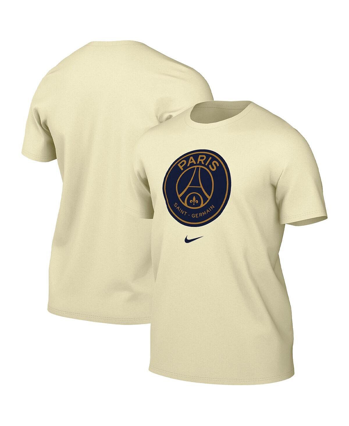 

Мужская кремовая футболка Paris Saint-Germain Crest Nike, Бежевый
