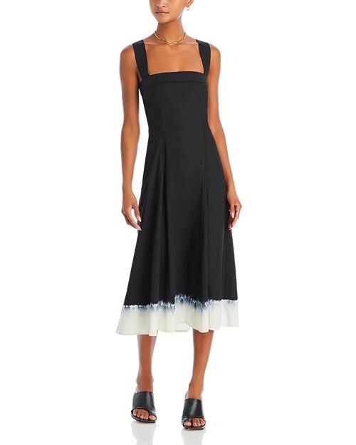 

Хлопковое платье Edie с глубоким краем Proenza Schouler White Label, цвет Black