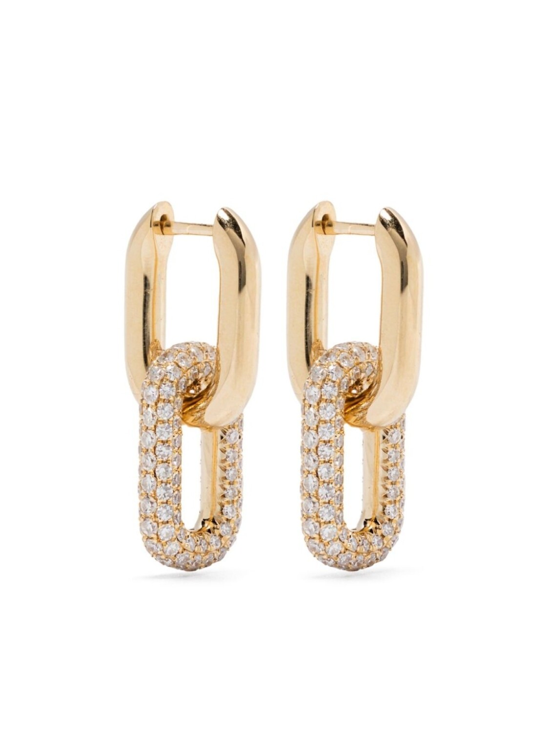 

Серьги Double Partial из желтого золота с бриллиантами SHAY, золотой