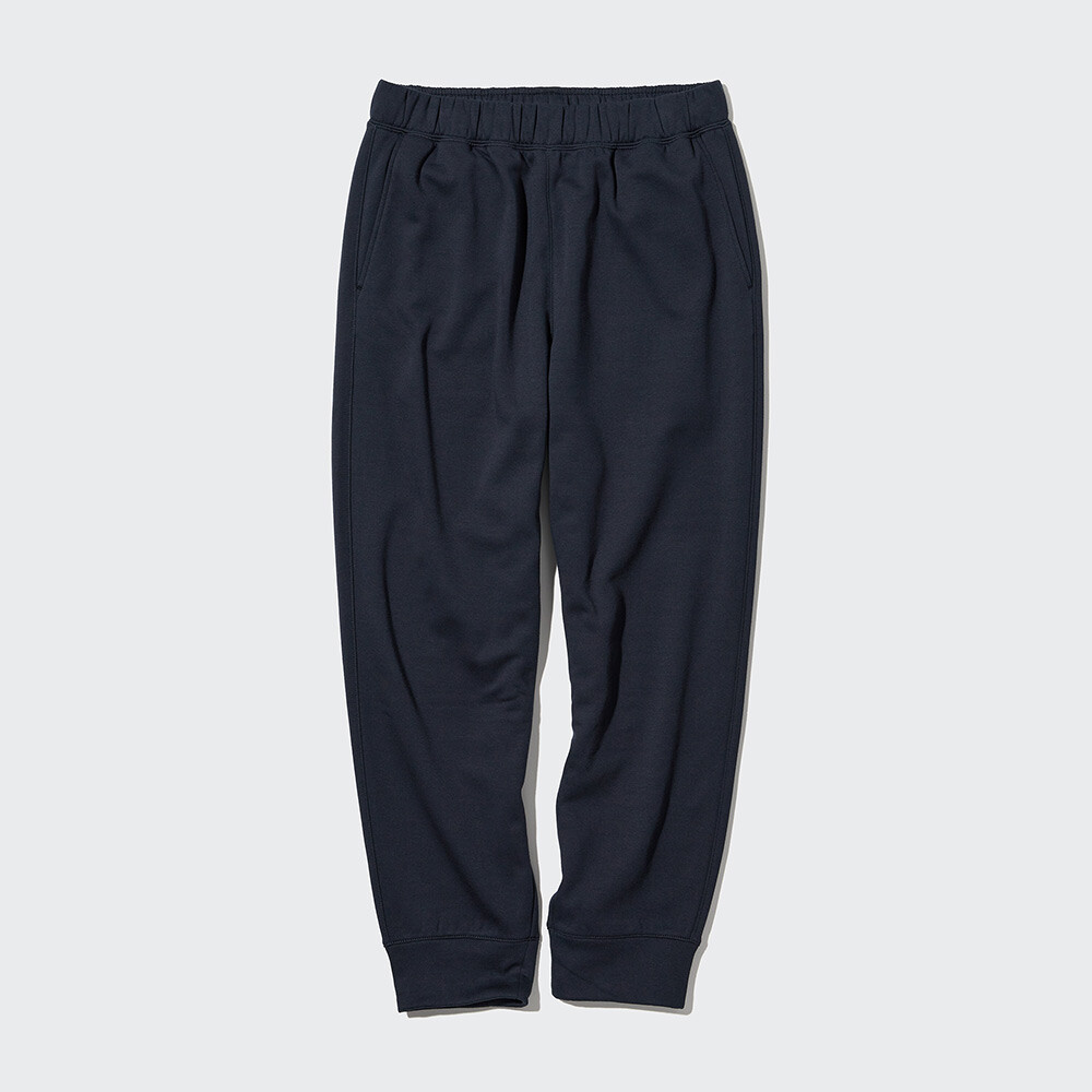 

Брюки Uniqlo из смесового хлопка на резинке и подкладкой из флиса, темно-синий