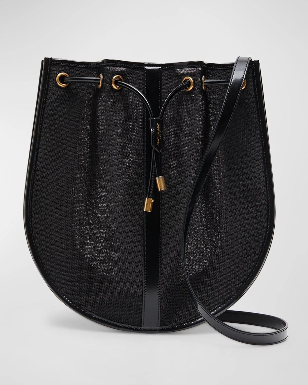 

Сумка через плечо Daryl из сетки и лакированной кожи Saint Laurent, цвет Black