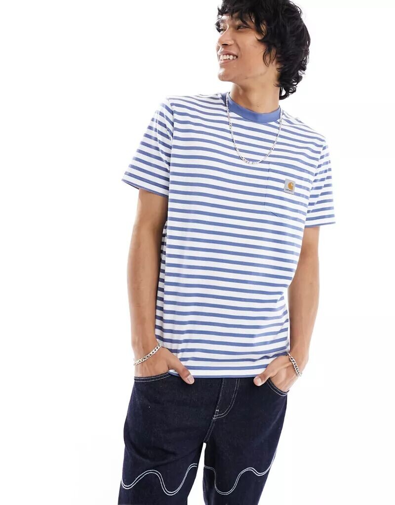 

Синяя футболка с карманами Carhartt WIP Seidler