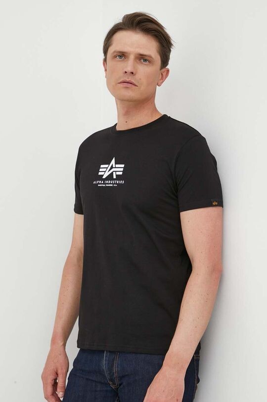

Хлопковая футболка Alpha Industries, черный