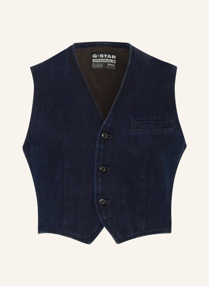 Вельветовый пиджак-жилет G-Star Raw, синий цена и фото