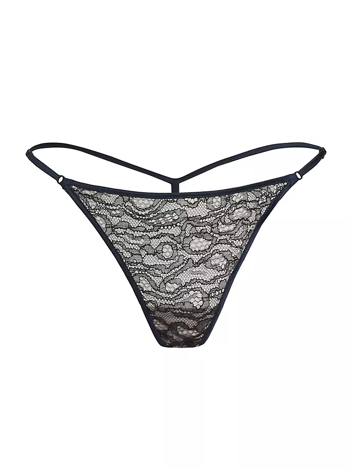 

Кружевные стринги Enchante Kiki De Montparnasse, цвет french navy