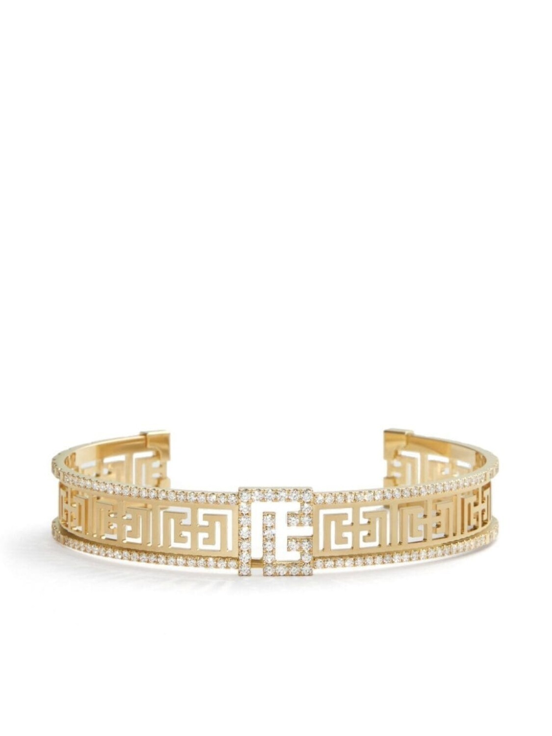 

Браслет-кафф Labyrinth из желтого золота с бриллиантами Balmain, золотой