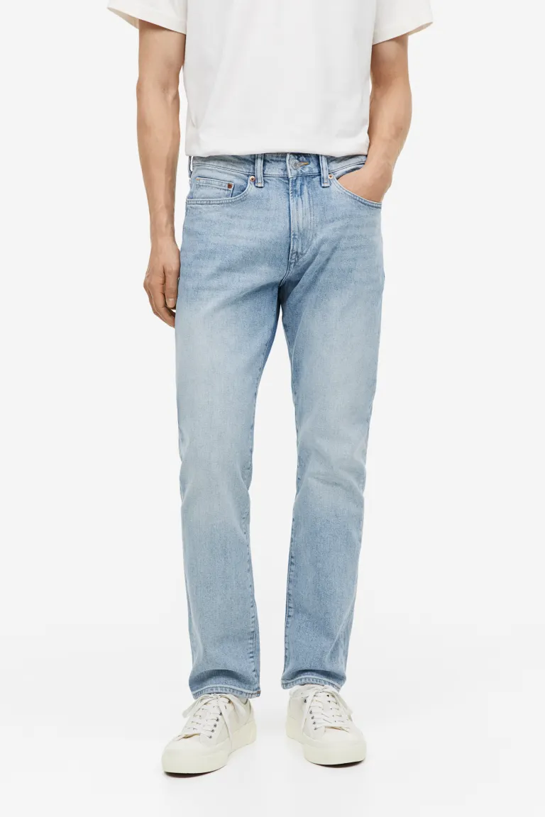 Прямые джинсы стандартного кроя H&M, синий цена и фото