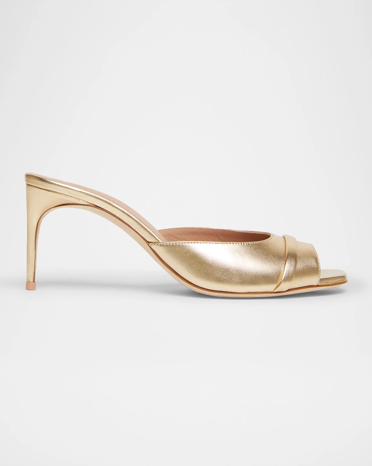 

Сандалии-мюли на шпильке из кожи наппа цвета металлик Malone Souliers, цвет Antique Gold