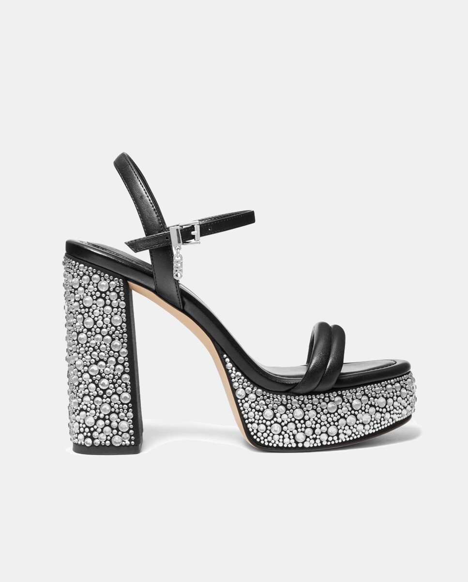 

Женские босоножки Laci на платформе из блестящей кожи и блочном каблуке Michael Michael Kors, черный