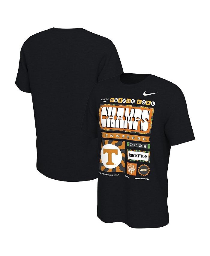 

Мужская черная футболка Tennessee Volunteers 2022 Orange Bowl Champions Locker Room Nike, черный