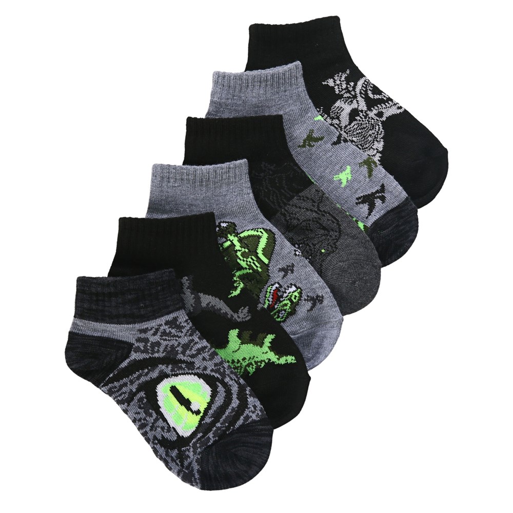 Детские светящиеся в темноте низкие носки для малышей (6 шт.) Sof Sole, цвет dinosaur prints цена и фото