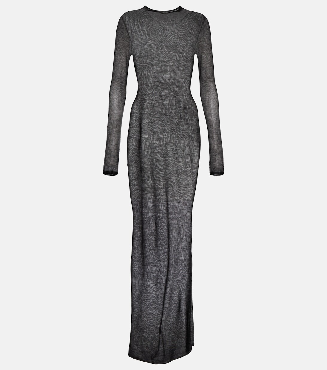 

Полупрозрачное платье макси SAINT LAURENT, черный