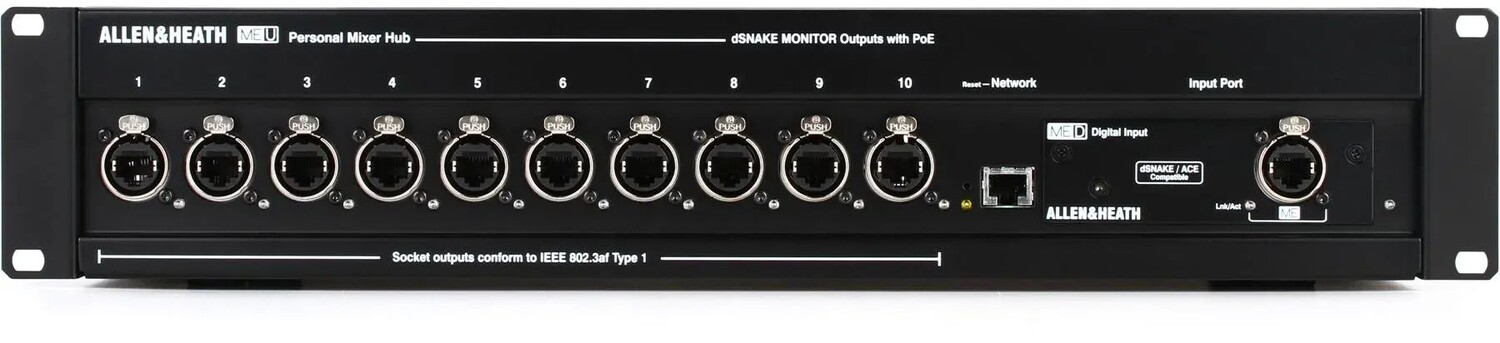 

Универсальный мониторный концентратор Allen & Heath ME-U с поддержкой POE
