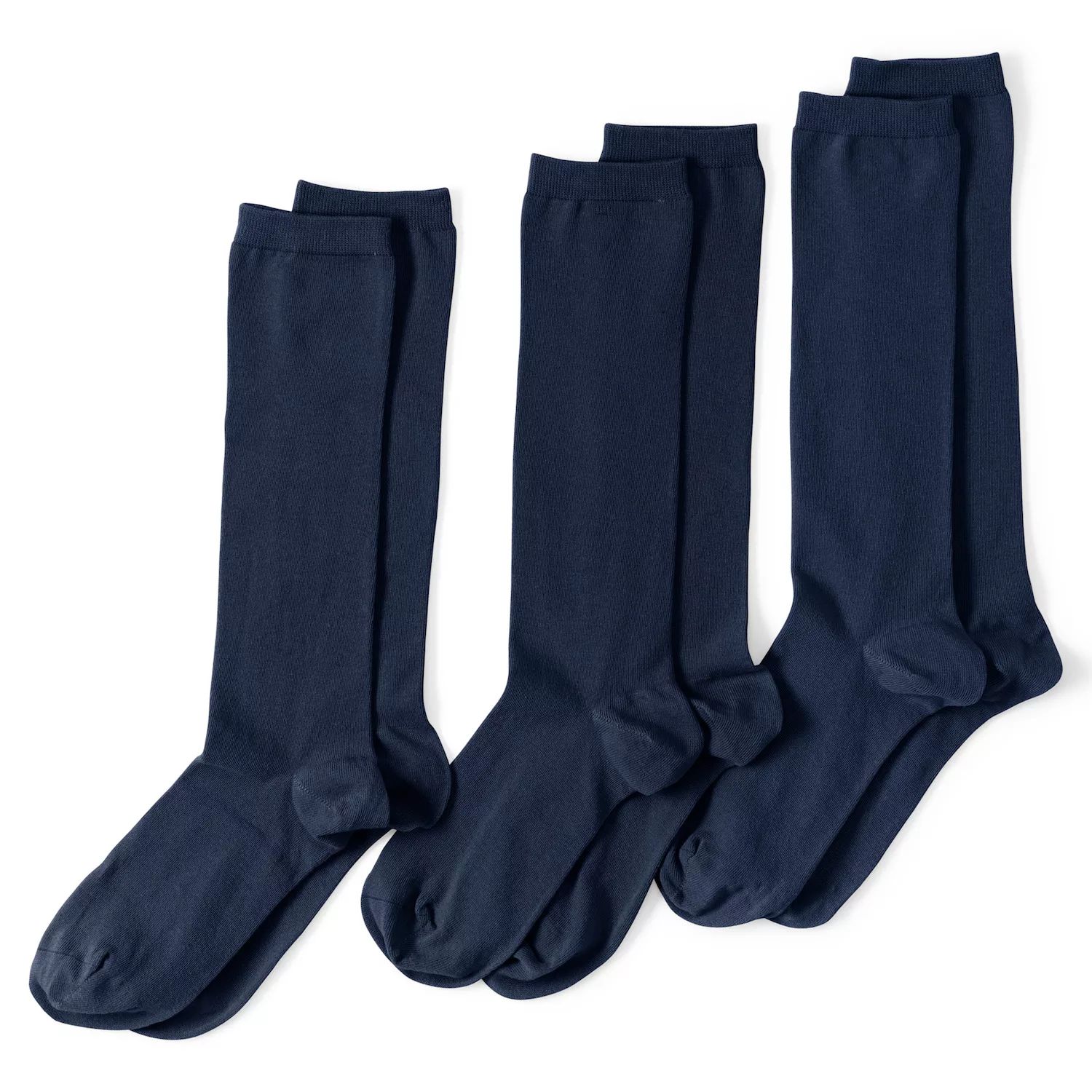 Женские однотонные брючные носки с бесшовным мыском, комплект из 3 шт. Lands' End цена и фото