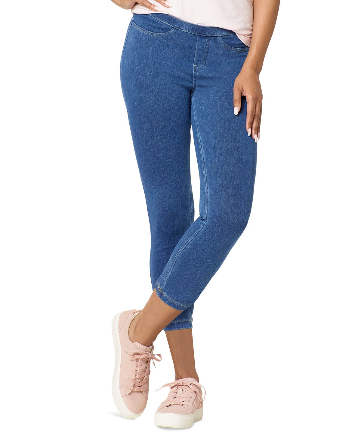цена Женские джинсовые леггинсы-капри со средней посадкой без застежки Hue