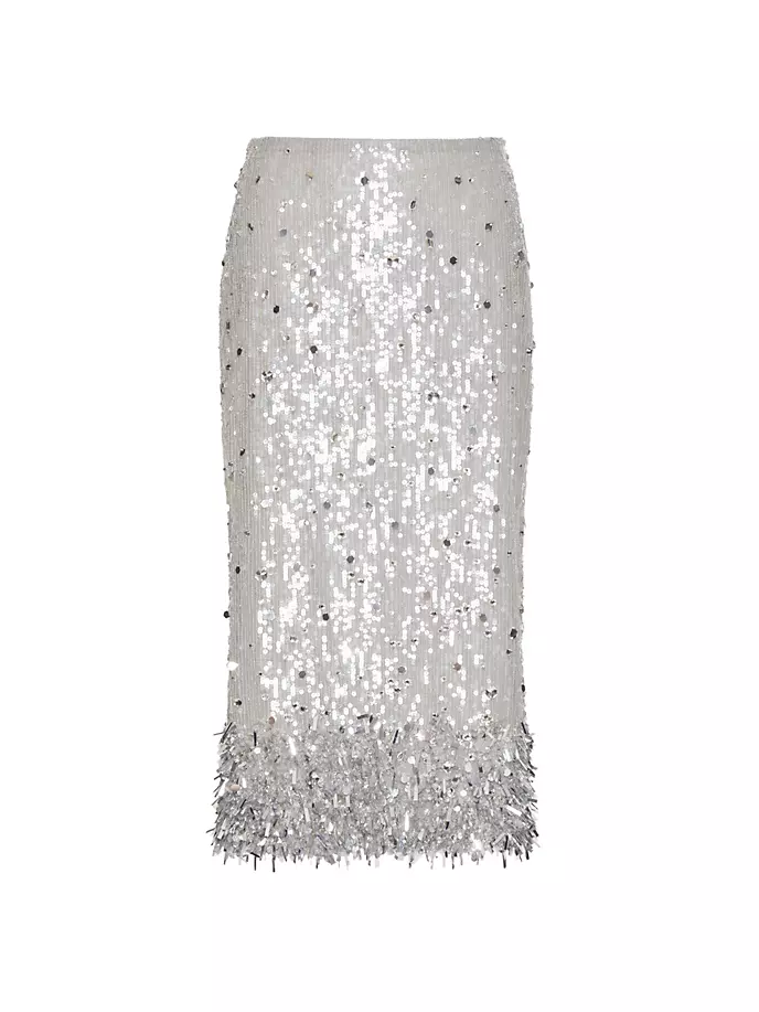 

Юбка из тюля Illusione с вышивкой Valentino Garavani, цвет silver