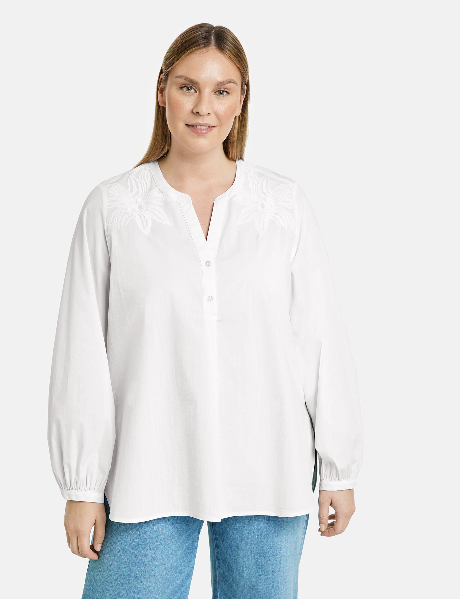 Блуза SAMOON Langarm, белый