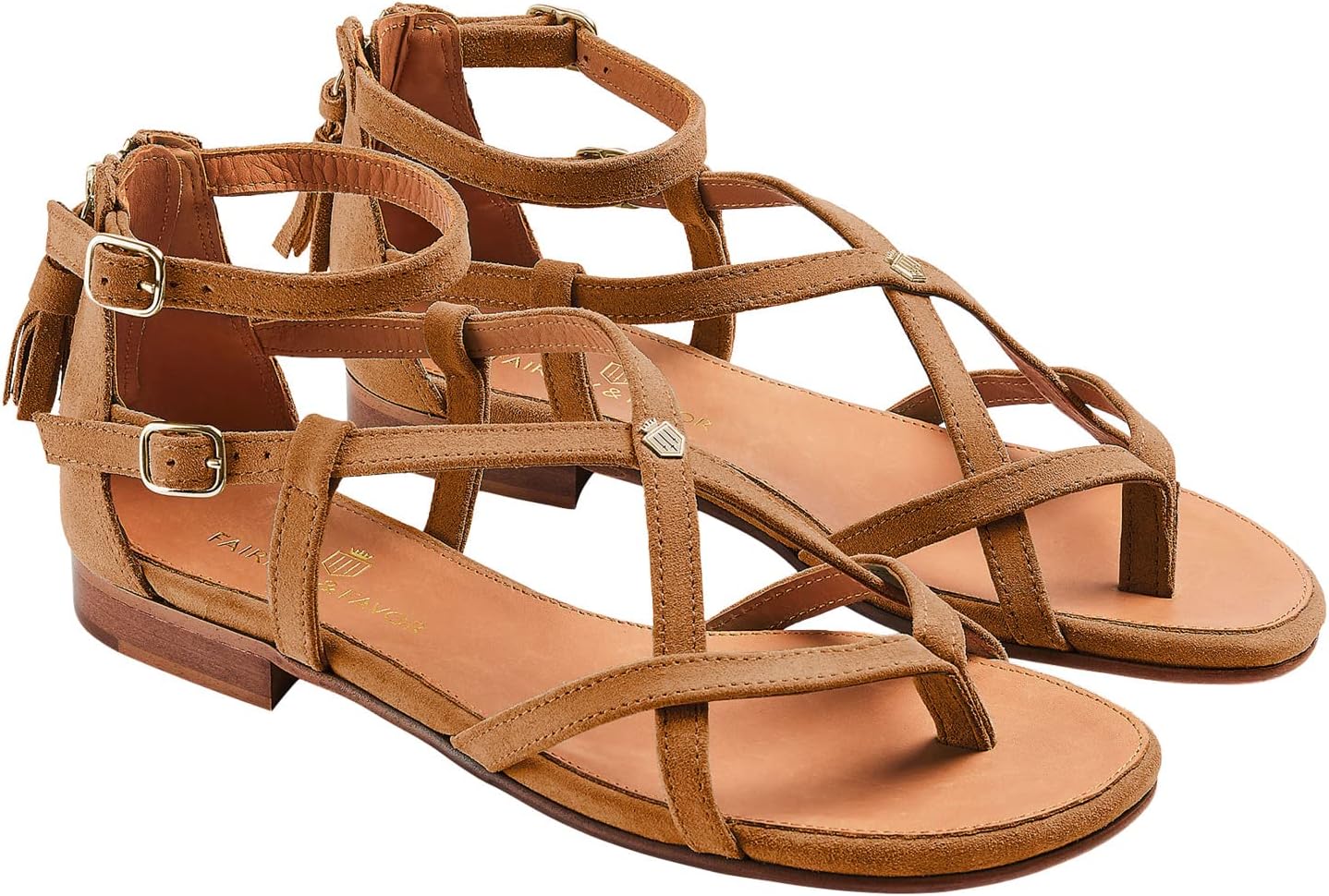 

Сандалии на плоской подошве Brancaster Sandal Fairfax and Favor, цвет Tan