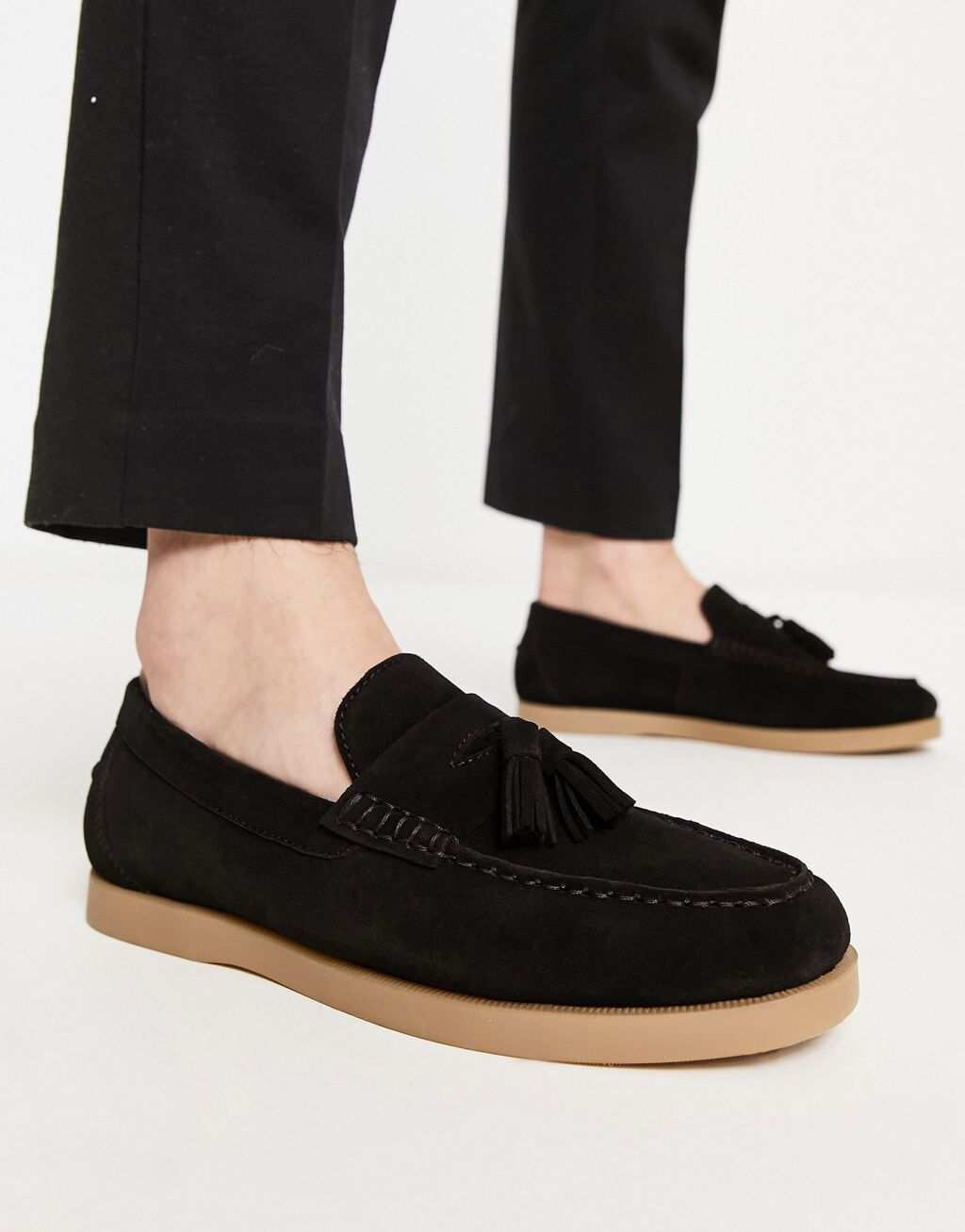 

Черные замшевые туфли-лодочки ASOS DESIGN на натуральной подошве