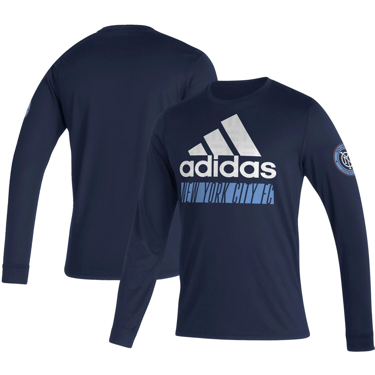 

Мужская темно-синяя футболка с длинным рукавом New York City FC Vintage AEROREADY adidas, Синий