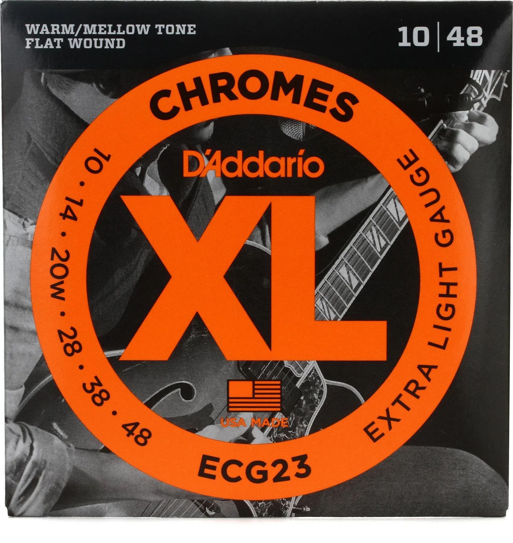 

D'Addario ECG23 XL Хромированные струны для электрогитары с плоской обмоткой - .010-.048 Extra Light