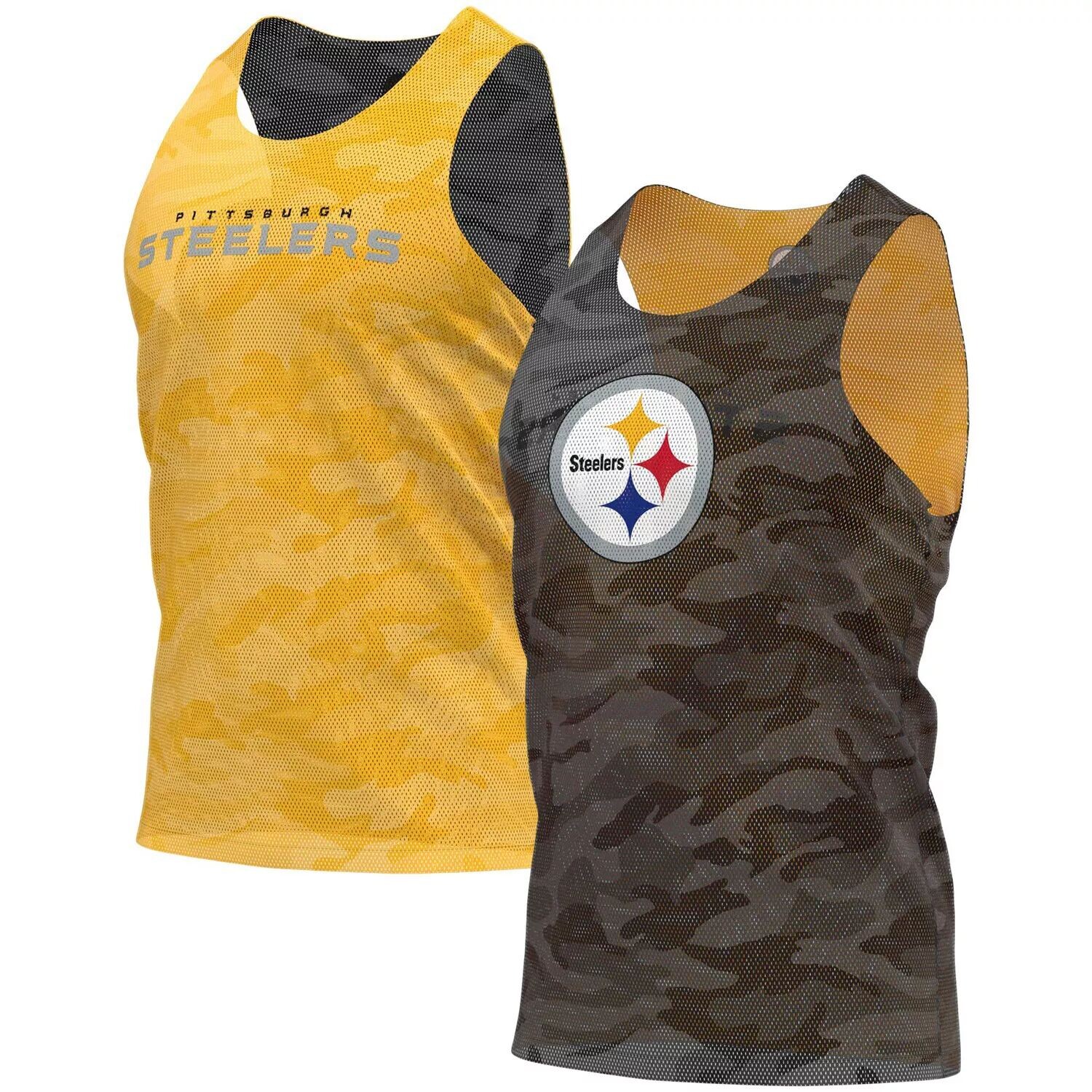 

Мужская двусторонняя сетчатая майка FOCO черная/золотая Pittsburgh Steelers