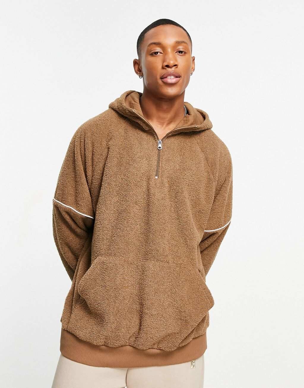 

Коричневая толстовка оверсайз со вставками ASOS DESIGN, Коричневый