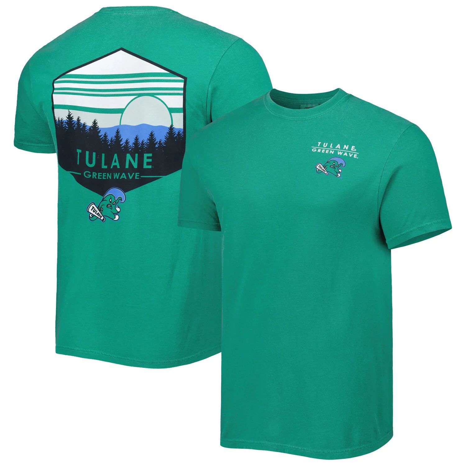 Мужская зеленая футболка Tulane Green Wave Landscape Shield
