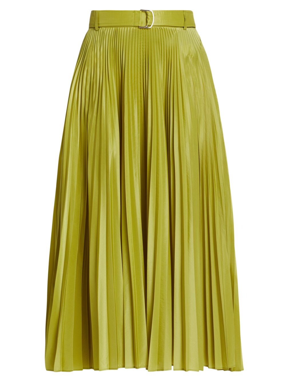 

Юбка-миди из плиссированной атласной ткани с поясом Max Mara