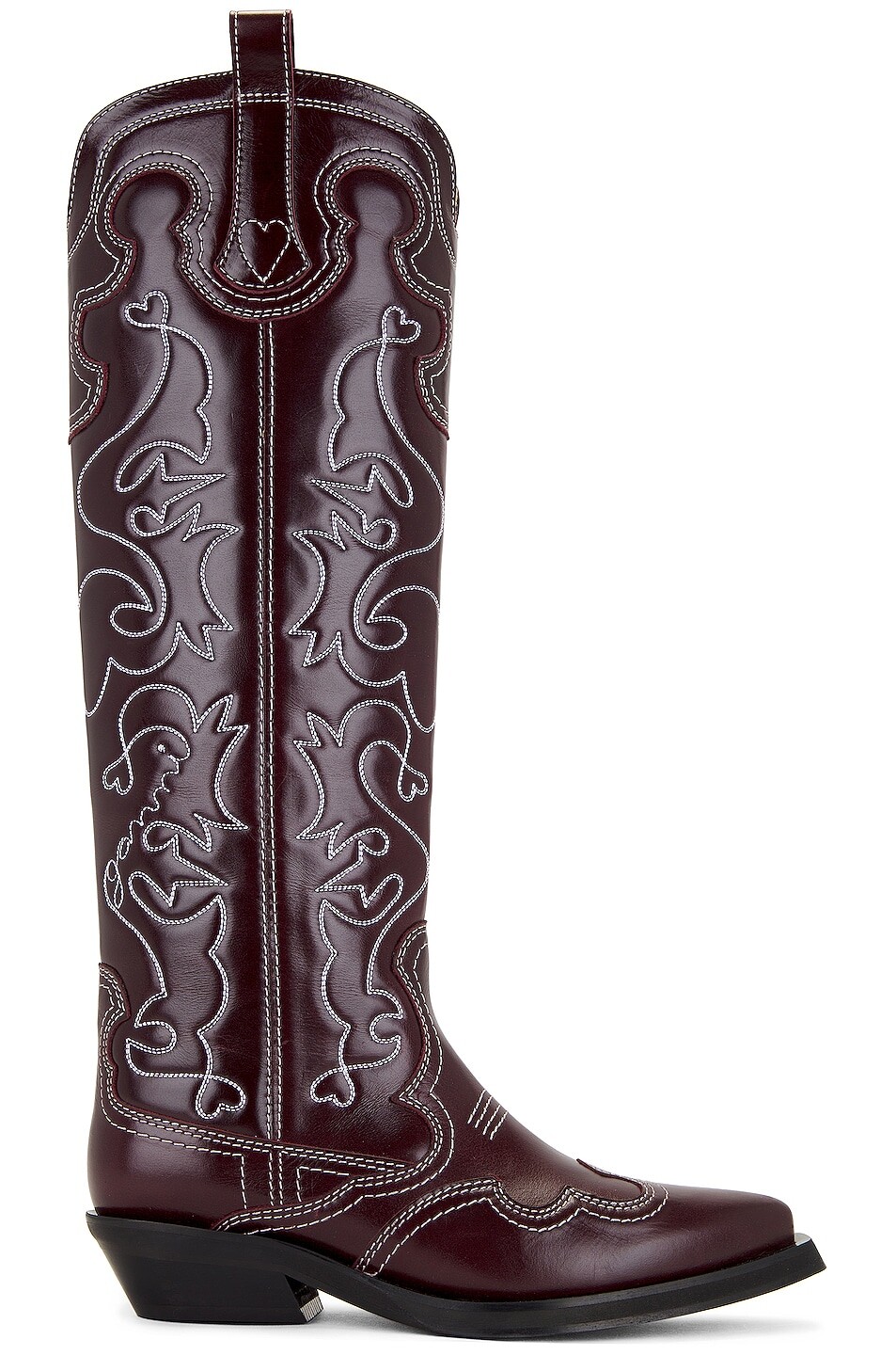 

Ботинки Ganni Western Knee High, цвет Burgundy