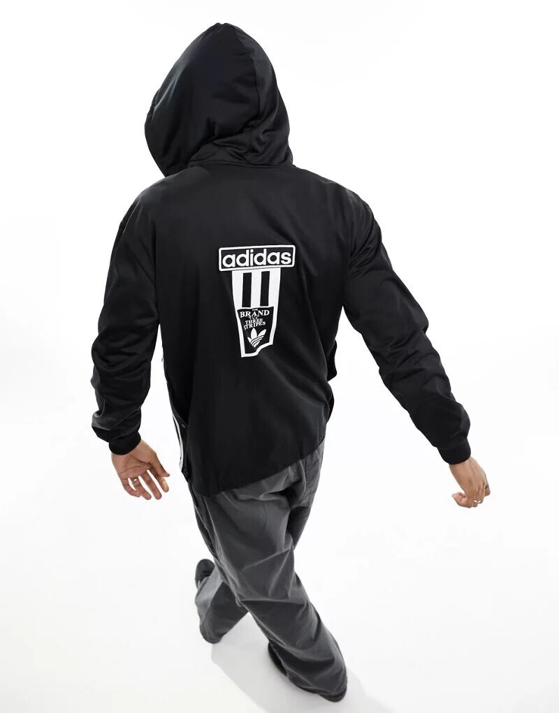 

Черная куртка с капюшоном и логотипом adidas Originals adibreak