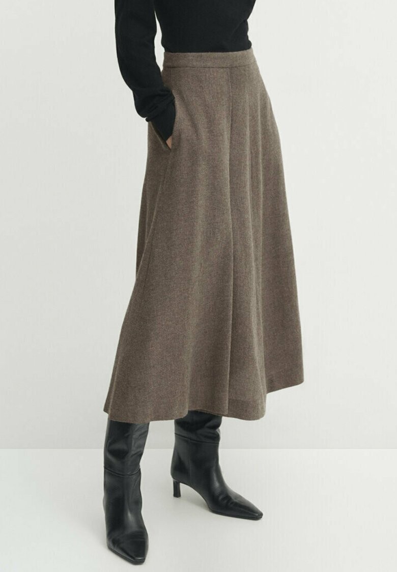 

Юбка плиссе Massimo Dutti, цвет brown