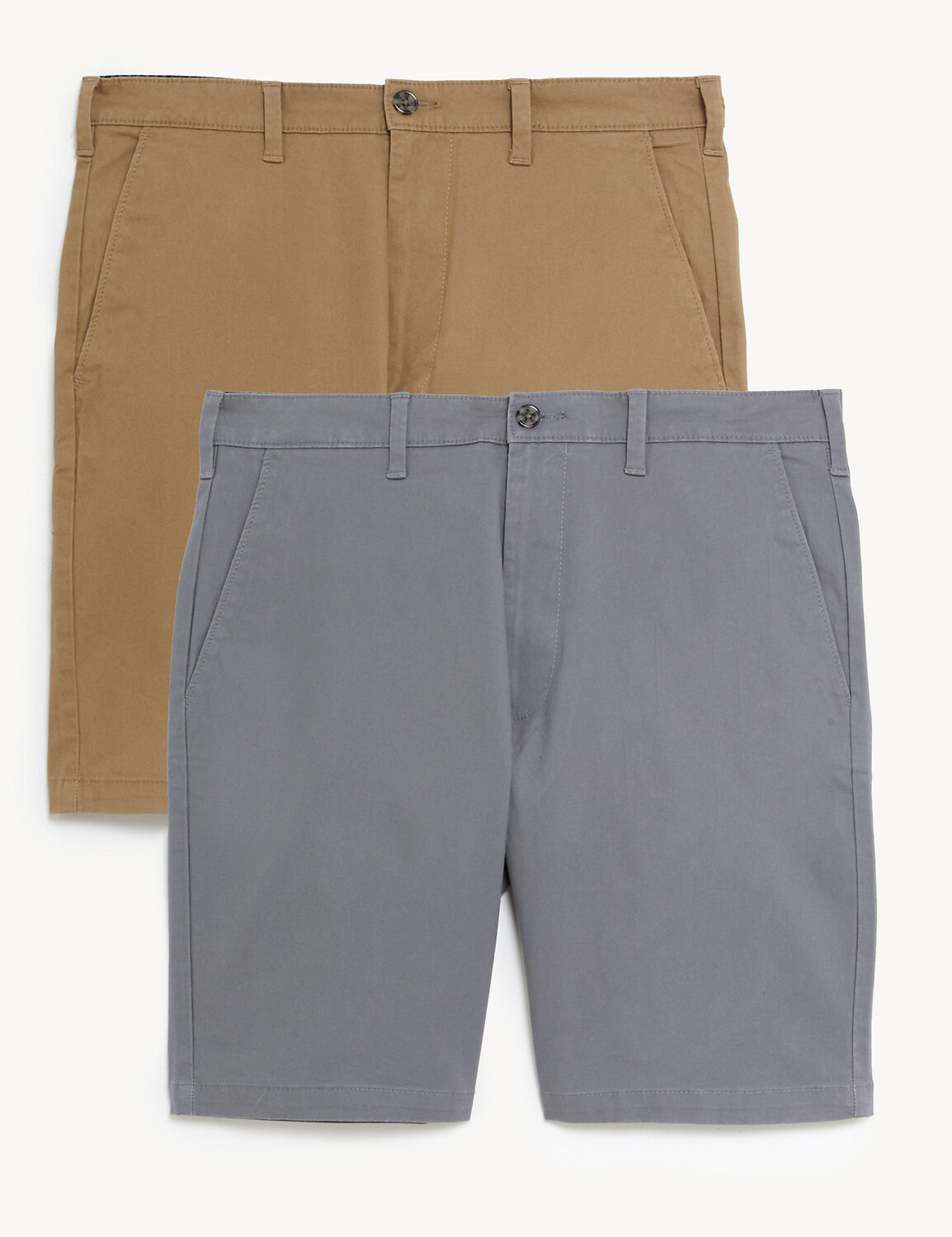 

2 шт. эластичных шорт чинос Marks & Spencer, коричневый микс